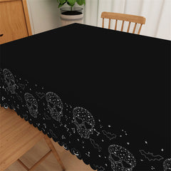 Lofaris Skull Head Halloween Party Black Square Tablecloth