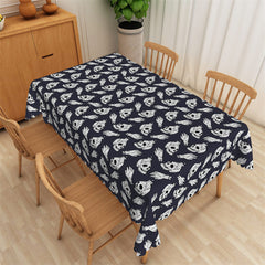 Lofaris Skull Pattern Step And Repeat Halloween Tablecloth