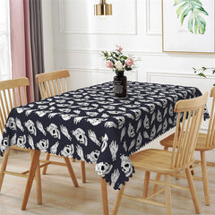 Lofaris Skull Pattern Step And Repeat Halloween Tablecloth