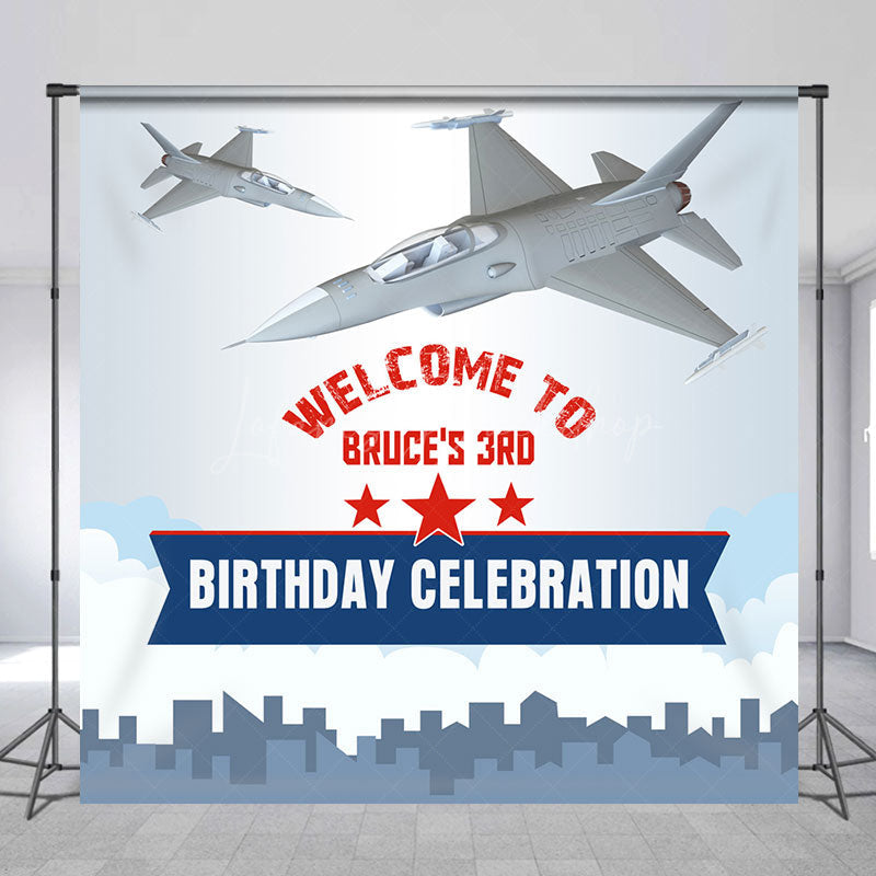 Lofaris Sky Airplane Clouds Custom 3rd Birthday Backdrop