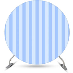 Lofaris Sky Blue Stripe Simple Round Dance Party Backdrop