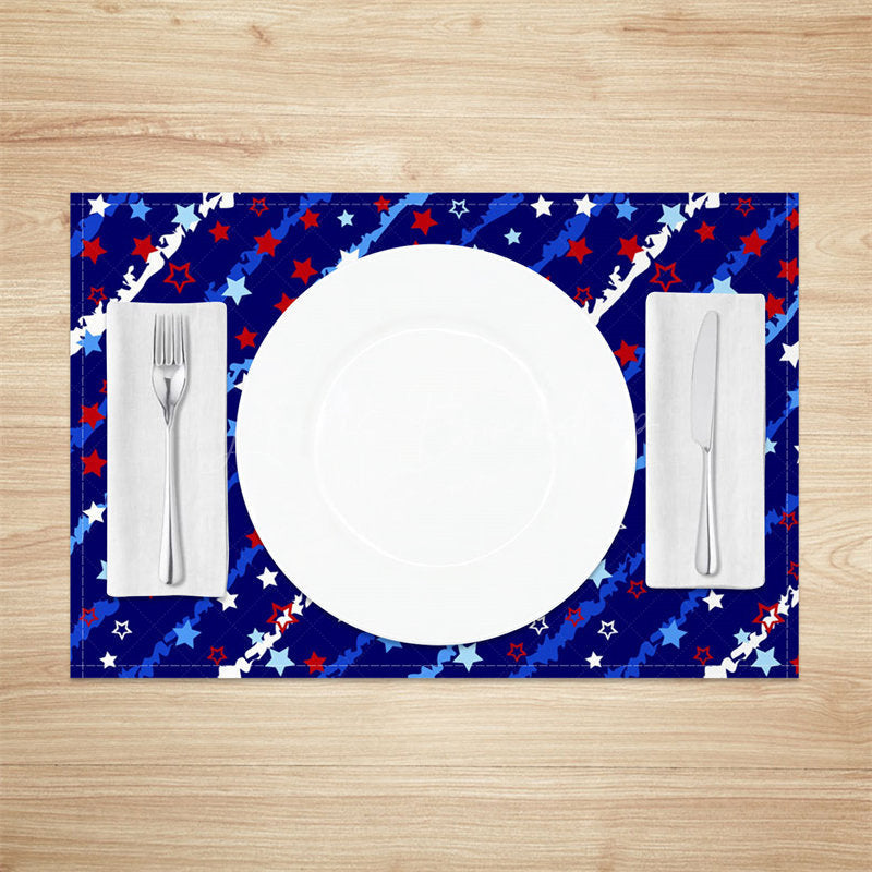 Lofaris Slash Line Star Independence Day Set Of 4 Placemats