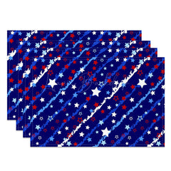 Lofaris Slash Line Star Independence Day Set Of 4 Placemats