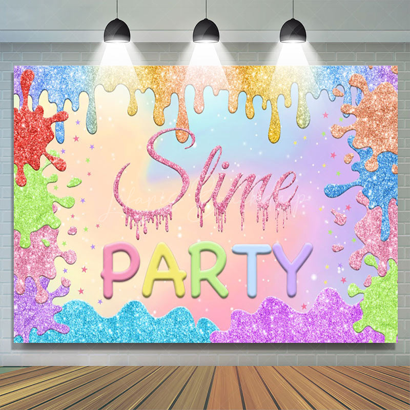 Lofaris Slime Party Glitter Graffiti Themed Backdrop