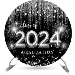 Lofaris Sliver Spark Class Of 2023 Black Round Grad Backdrop