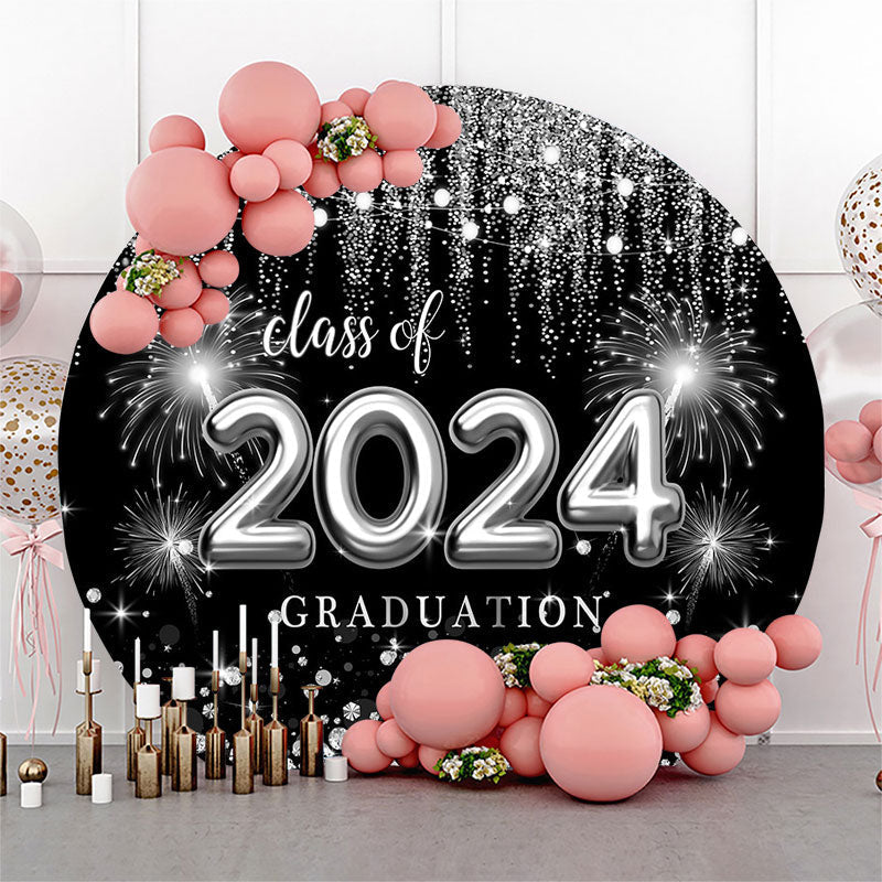 Lofaris Sliver Spark Class Of 2023 Black Round Grad Backdrop