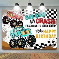 Lofaris Smash Crash Truck Bash Birthday Backdrop For Boys