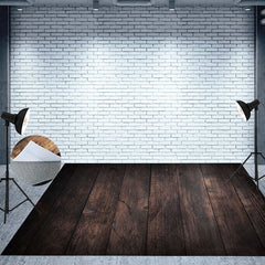 Lofaris Smoked Color Baby Photoshoot Wooden Floor Backdrop