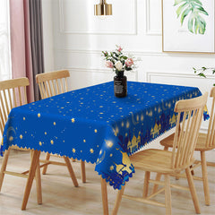 Lofaris Smrat Blue Night Star Light Rectangle Tablecloth