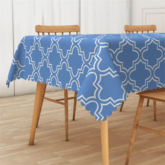 Lofaris Smrat Moroccan Trellis Blue Rectangle Tablecloth