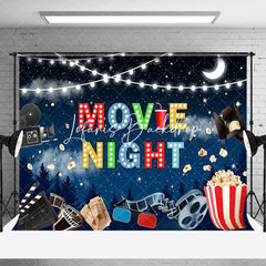 Lofaris Snow Cinema Popcorn Backdrop For Movie Night Party