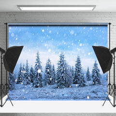 Lofaris Snow Covered Pines Photography Backdrop Photo Booth