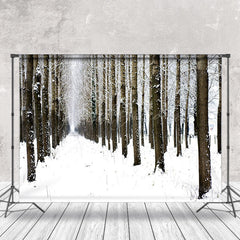 Lofaris Snow Forest Scenery Winter Photography Backdrop