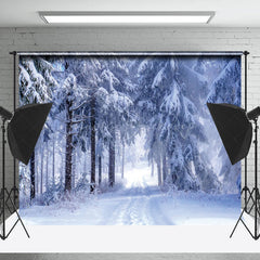 Lofaris Snow Forest Silver Wonderland Winter Backdrop