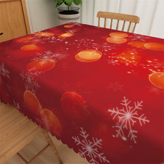 Lofaris Snowflake Bokeh Red Christmas Dining Room Tablecloth