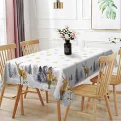 Lofaris Snowflake Forest Deer Decorative Rectangle Tablecloth