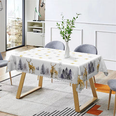 Lofaris Snowflake Forest Deer Decorative Rectangle Tablecloth