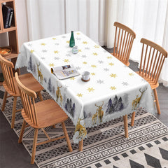 Lofaris Snowflake Forest Deer Decorative Rectangle Tablecloth