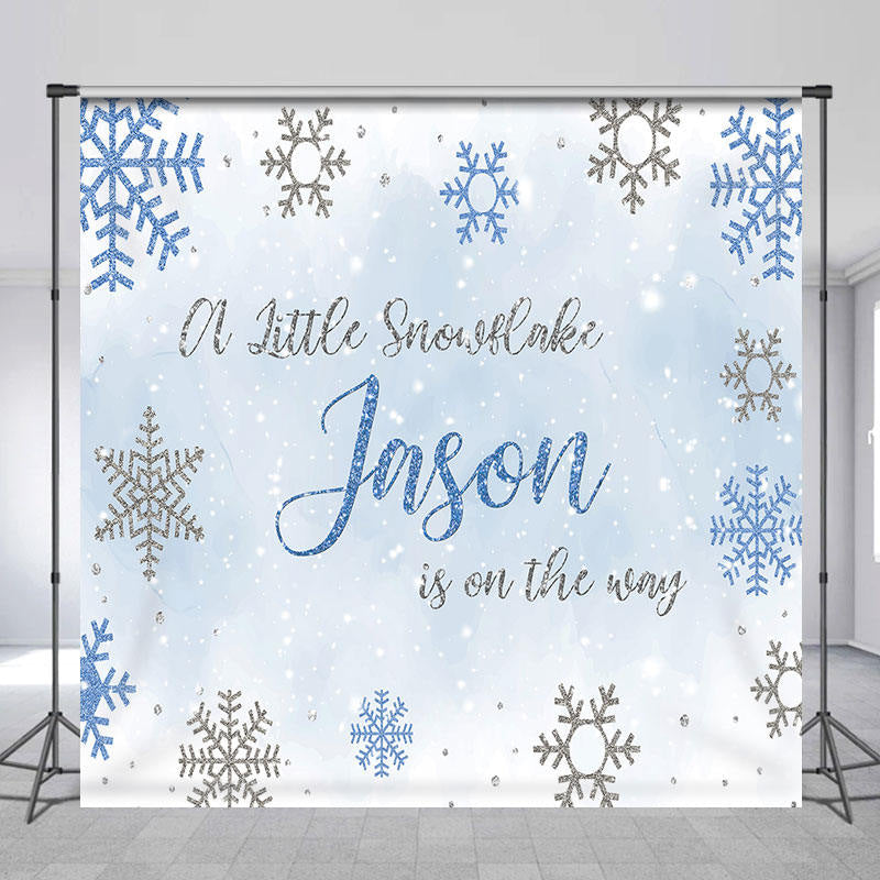 Lofaris Snowflake Is On The Way Custom Baby Shower Backdrop