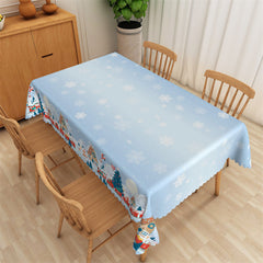 Lofaris Snowflake Light Blue Christmas Washable Tablecloth