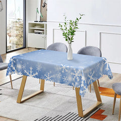 Lofaris Snowflake Light Blue Winter Christmas Tablecloth