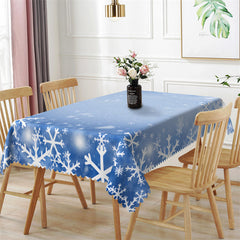 Lofaris Snowflake Light Blue Winter Christmas Tablecloth