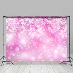 Lofaris Snowflake Pink Bokeh Christmas Photoshoot Backdrop