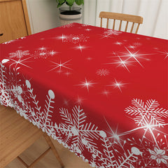 Lofaris Snowflake Red Christmas Printed Designs Tablecloth