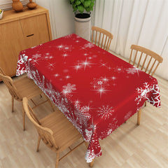 Lofaris Snowflake Red Christmas Printed Designs Tablecloth