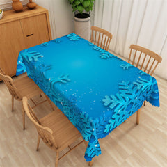 Lofaris Snowflake Royal Blue Washable Polyester Tablecloth