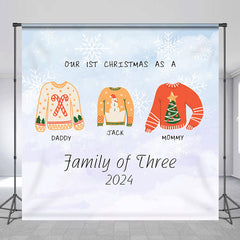 Lofaris Snowflake Sweater Custom 1St Christmas Birthday Backdrop