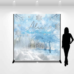 Lofaris Snowflakes Winter Forest Custom 1St Birthday Backdrop