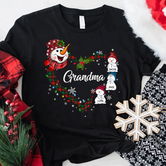 Lofaris Snowman Family Love Grandma Custom Christmas T-Shirt