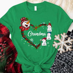 Lofaris Snowman Family Love Grandma Custom Christmas T-Shirt