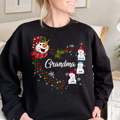 Lofaris Snowman Heart Christmas Grandma Custom Sweatshirt