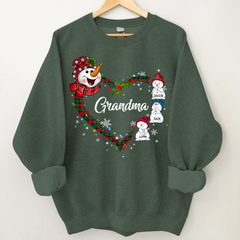 Lofaris Snowman Heart Christmas Grandma Custom Sweatshirt