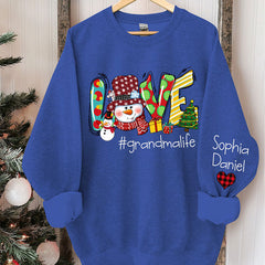 Lofaris Snowman Love Grandma Kids Custom Christmas Sweatshirt