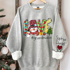 Lofaris Snowman Love Grandma Kids Custom Christmas Sweatshirt