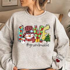 Lofaris Snowman Love Grandma Kids Custom Christmas Sweatshirt