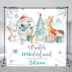 Lofaris Snowman Winter Onederland Custom Birthday Backdrop