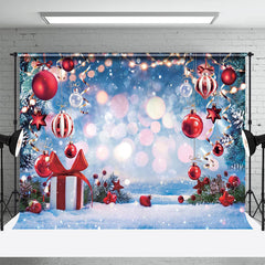 Lofaris Snowy Bauble Gifts Bokeh Merry Christmas Backdrop