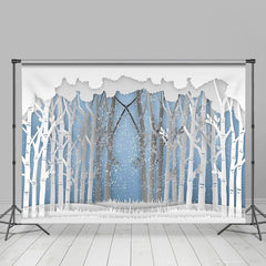 Lofaris Snowy Forest Cartoon Winter Wonderland Backdrop