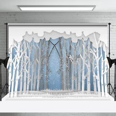 Lofaris Snowy Forest Cartoon Winter Wonderland Backdrop