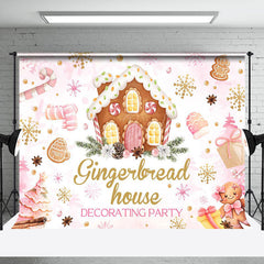 Lofaris Snowy Gingerbread House Decorating Party Backdrop