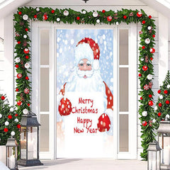 Lofaris Snowy Santa Claus White Merry Christmas Door Cover