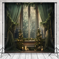 Lofaris Snowy Winter Window Photo Backdrop For Christmas