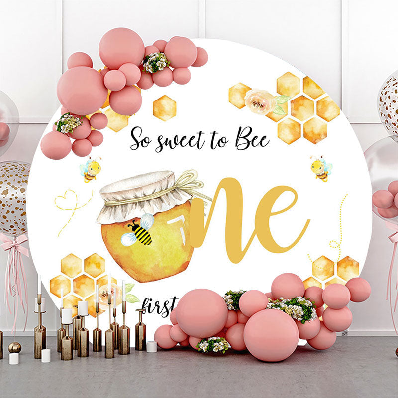 Lofaris So Sweet To Bee Honey Round 1St Birthday Backdrop