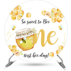 Lofaris So Sweet To Bee Honey Round 1St Birthday Backdrop