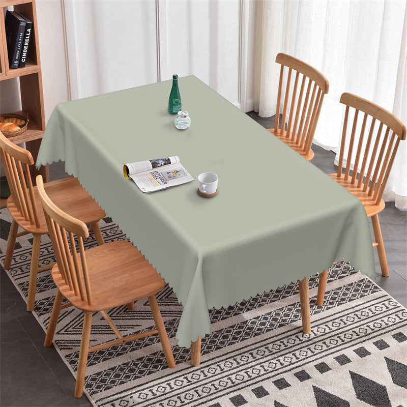 Lofaris Soild Color Sage Green Decorative Rectangle Tablecloth