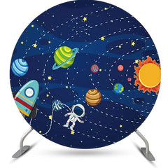 Lofaris Solar System Planet Astronaut Rocket Circle Backdrop